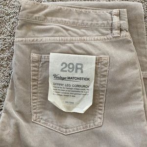 NWT JCrew Factory Vintage matchstick corduroy, 29